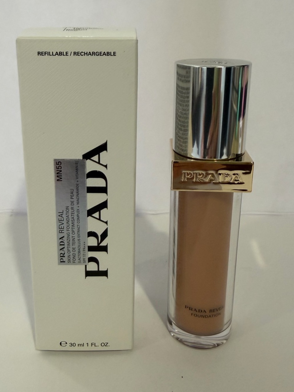 Prada Reveal Skin-Optimizing Refillable Soft Matte Foundation in shade MN55